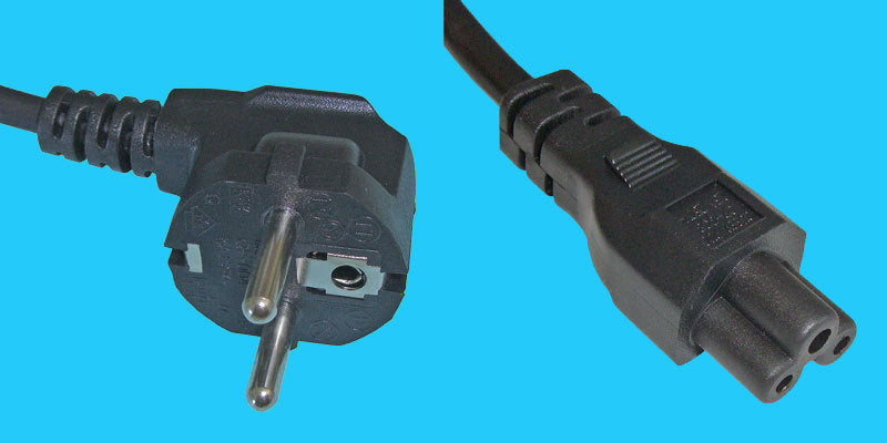 Diggelmann Netzkabel – Schuko (CEE 7/7)–IEC C5, 1 m, 2,5 A, schwarz