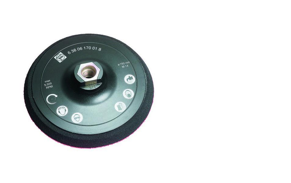 FEIN Stützteller 125 mm M14, Klett – 1 Stk – für WPO 14-15 E, WPO 14-25 E, WPO 10-25 E