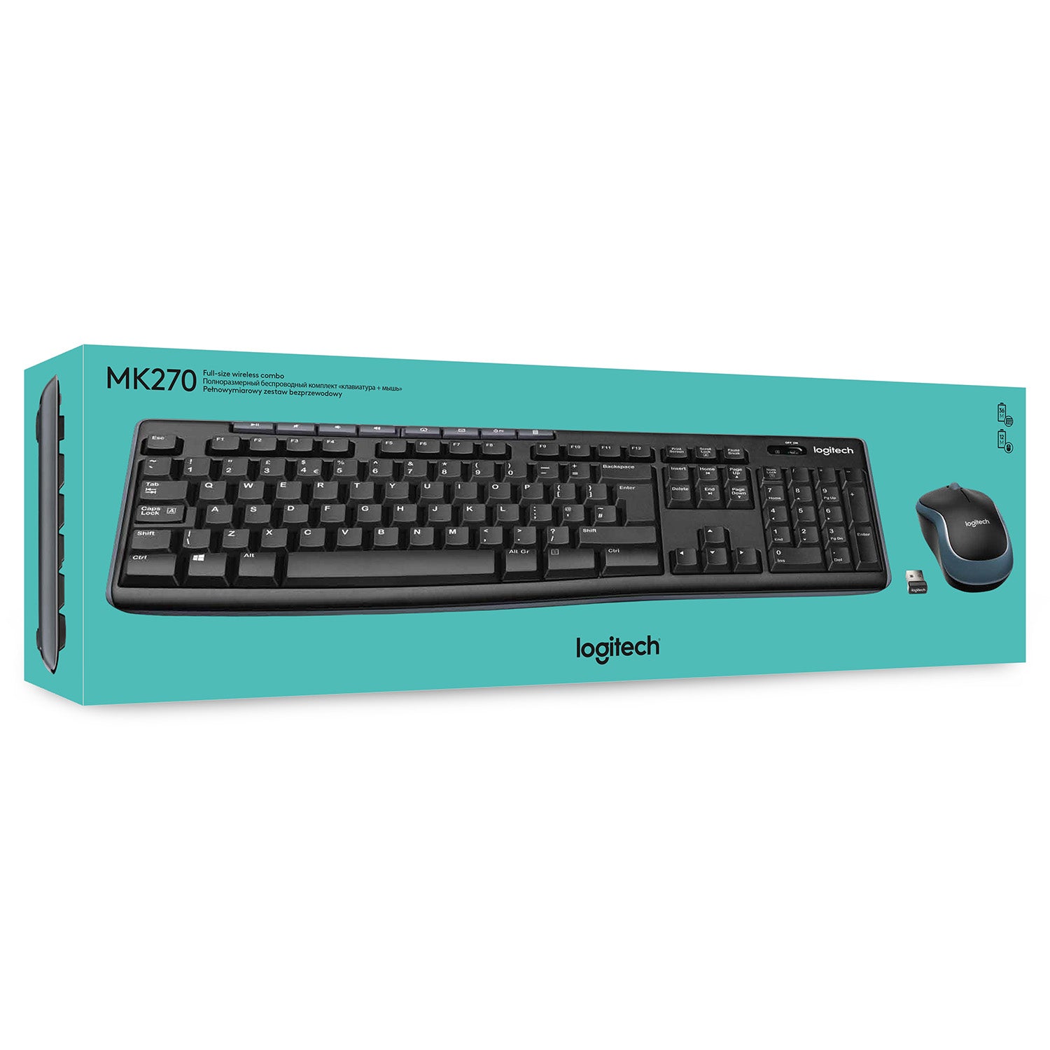 Logitech MK270 – Tastatur- und Maus-Set – AZERTY (BE) – RF 2,4 GHz, Full-Size, USB-A Nano, Schwarz