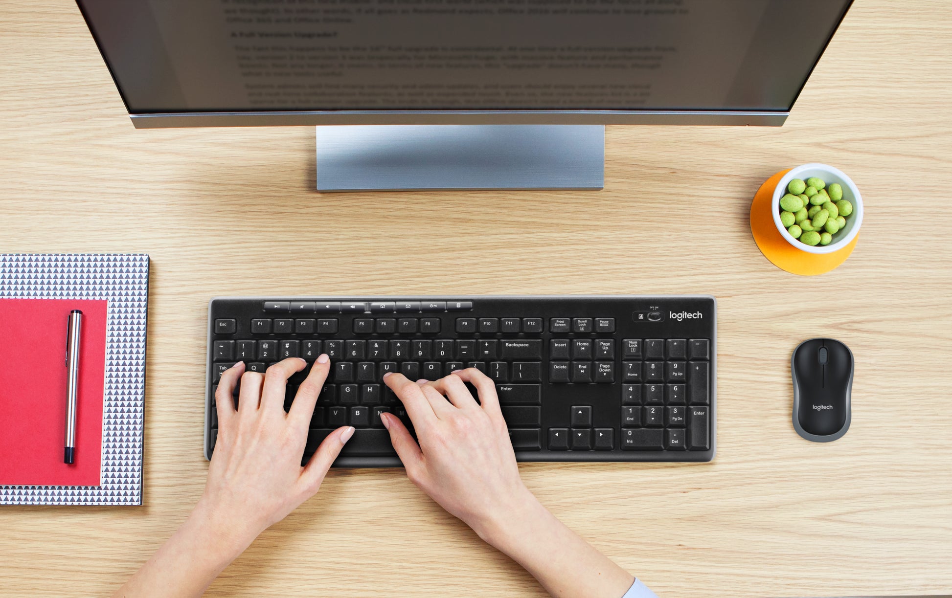Logitech MK270 – Tastatur- und Maus-Set – AZERTY (BE) – RF 2,4 GHz, Full-Size, USB-A Nano, Schwarz