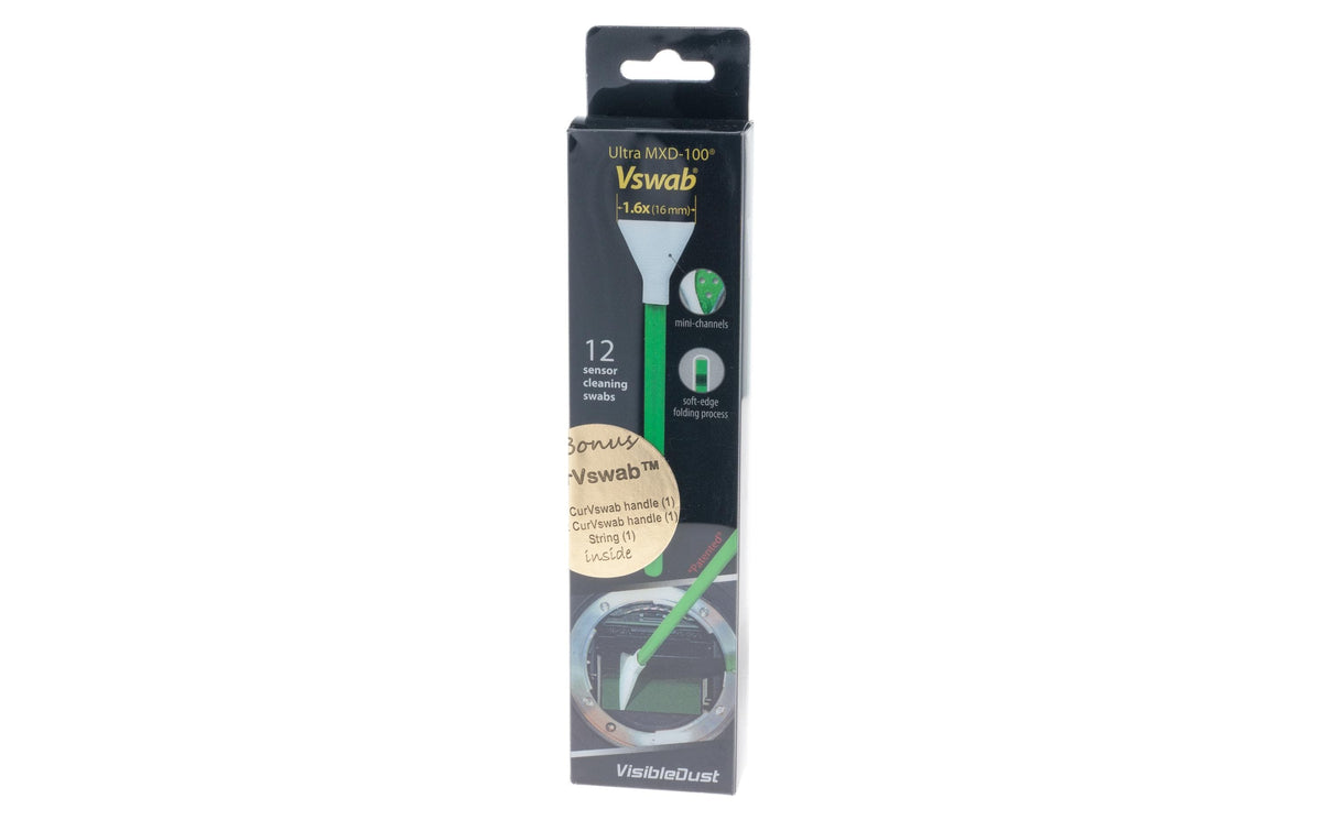 VisibleDust MXD-100 VSwab Reinigungsstäbchen – 16 mm – für VDust Plus, Sensor Clean, Smear Away – 12er-Pack