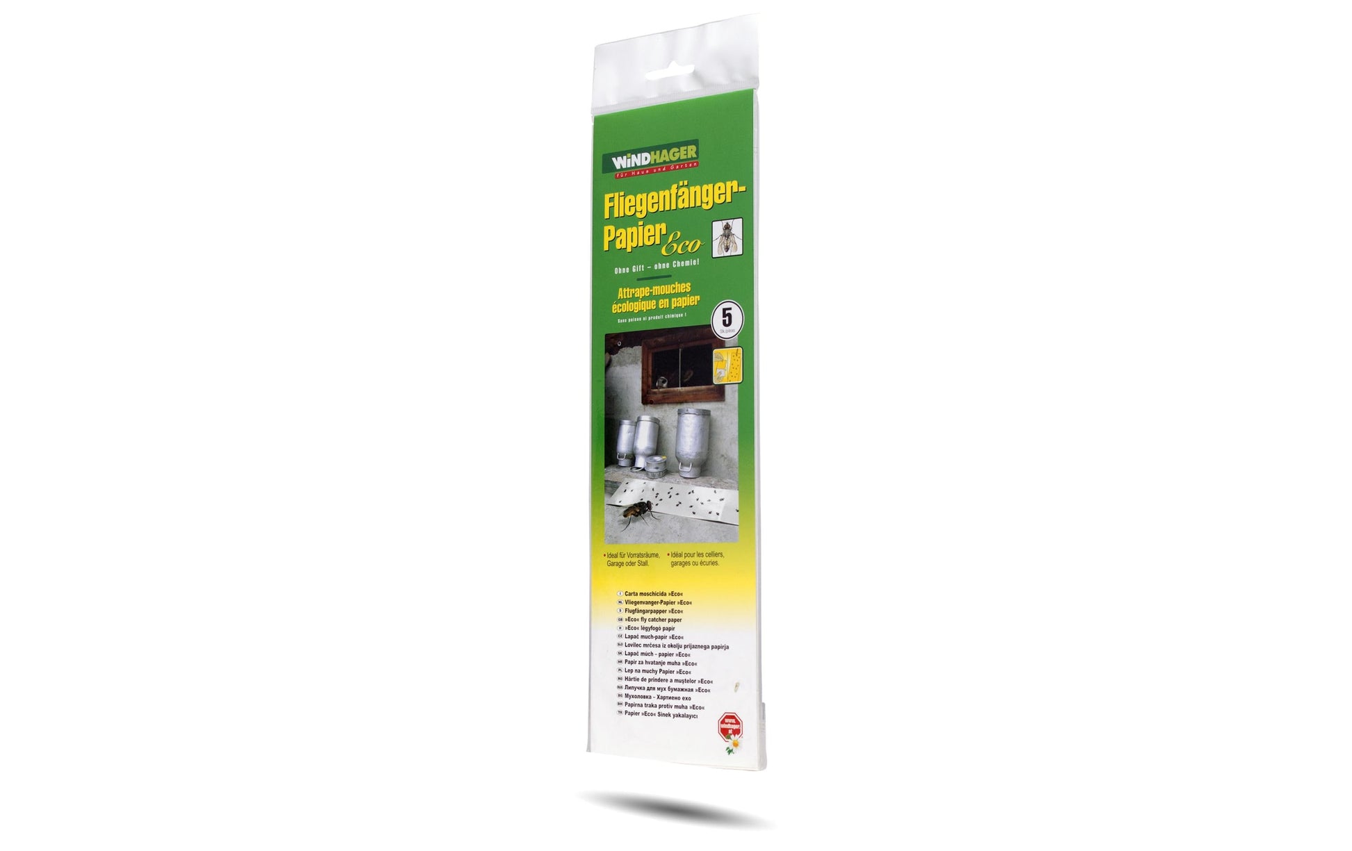 Windhager Insektenfalle – 10 × 32 cm – weiss – Papier – für Fluginsekten – 5 Stk.