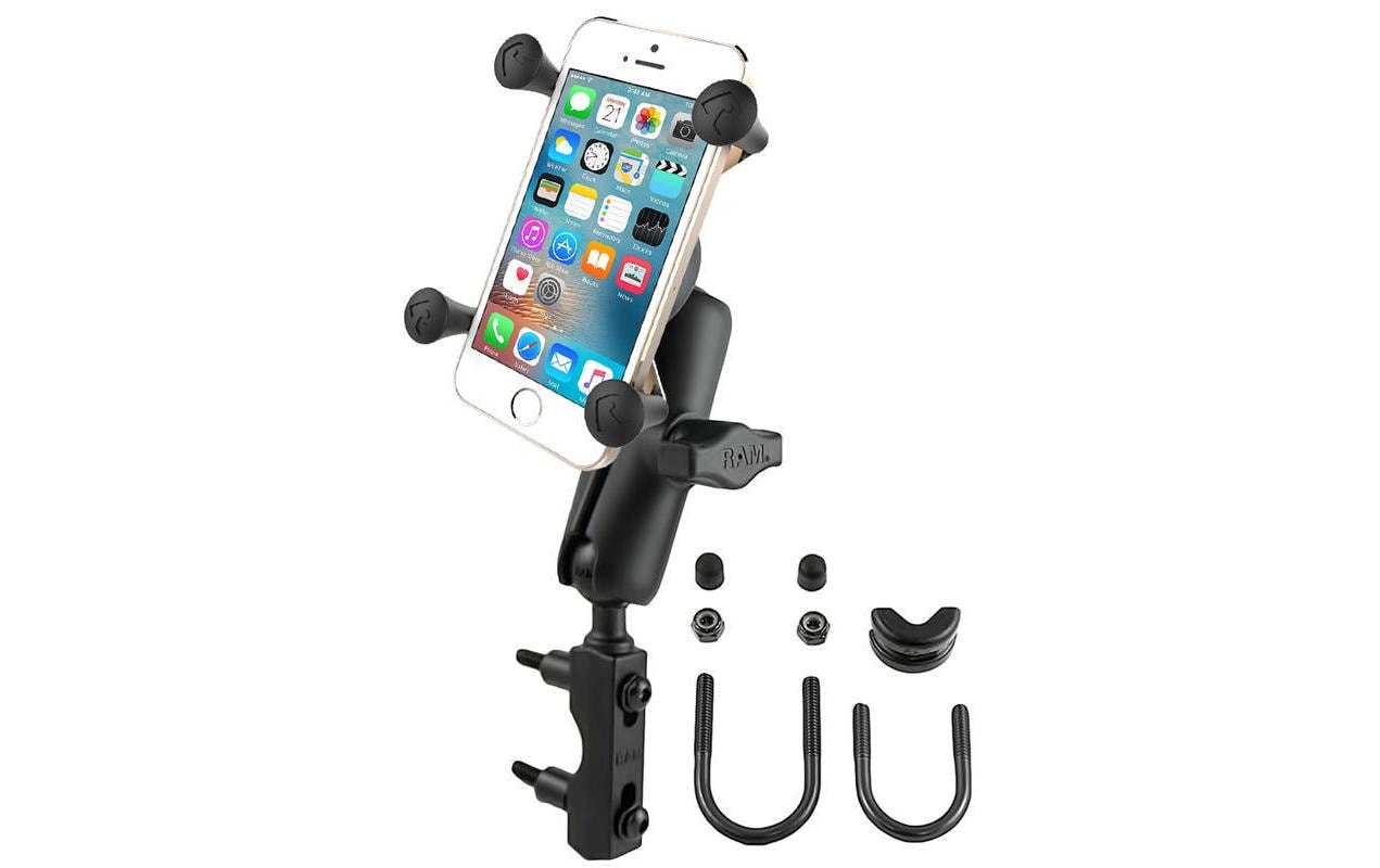 RAM Mounts Lenkerhalterung, X-Grip mit U-Bolt-Set, für Geräte 4,76–8,26 cm – Schwarz, Aluminium/Komposite