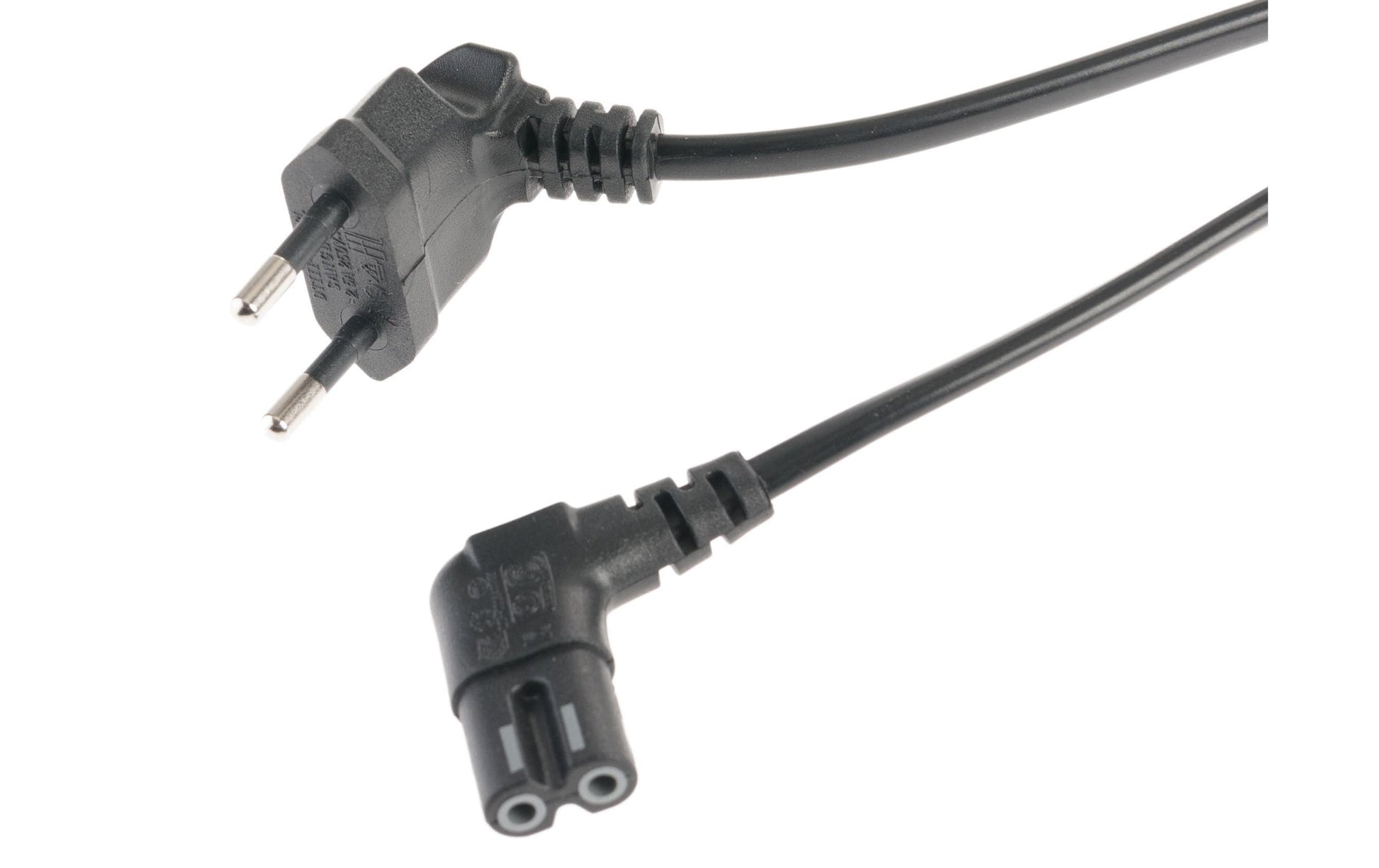 NIWOTRON Netzkabel – Eurostecker (Typ C) – IEC C7, 2 m, 250 V/2,5 A, Schwarz