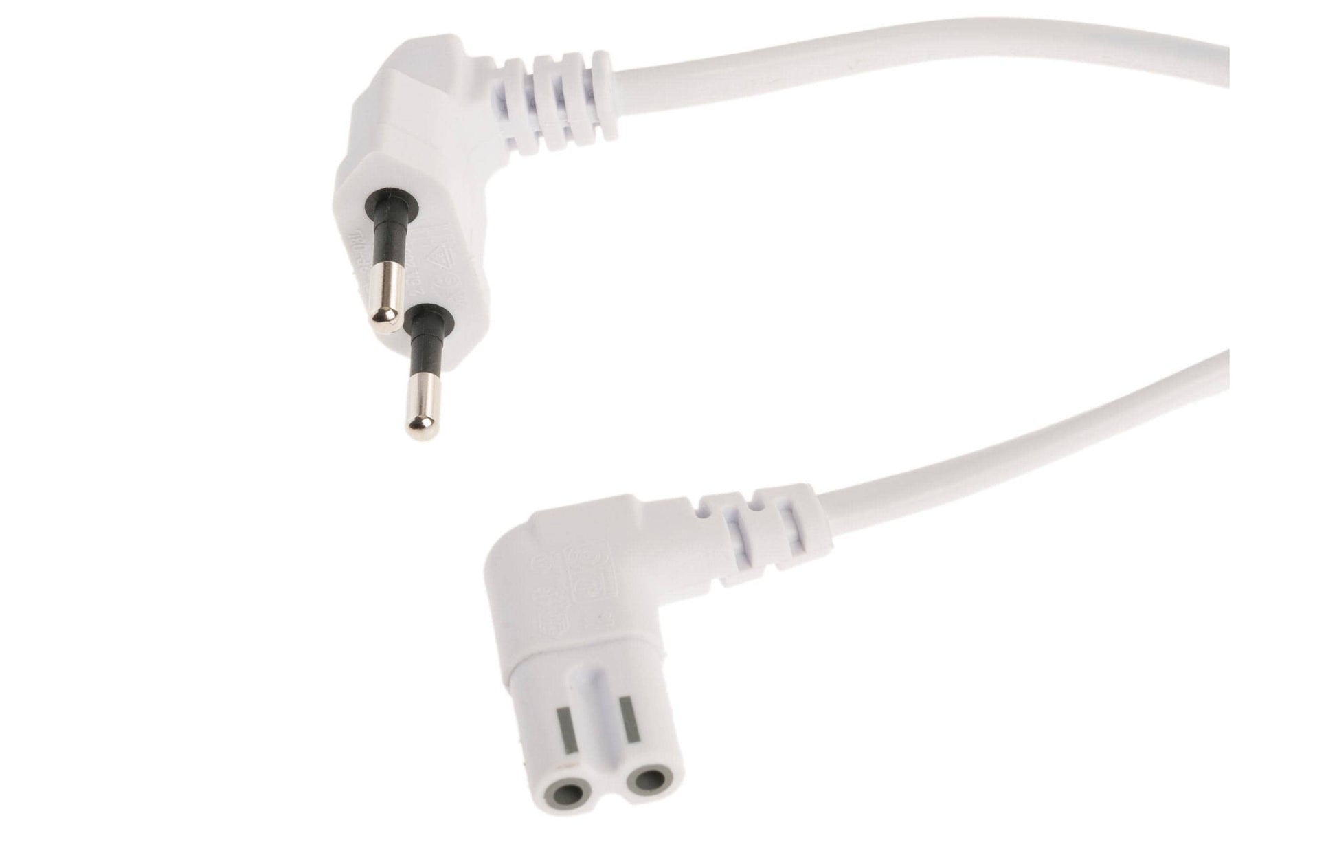 NIWOTRON Netzkabel – Eurostecker (Typ C) – IEC C7, 3 m, 250 V/2,5 A, Weiss