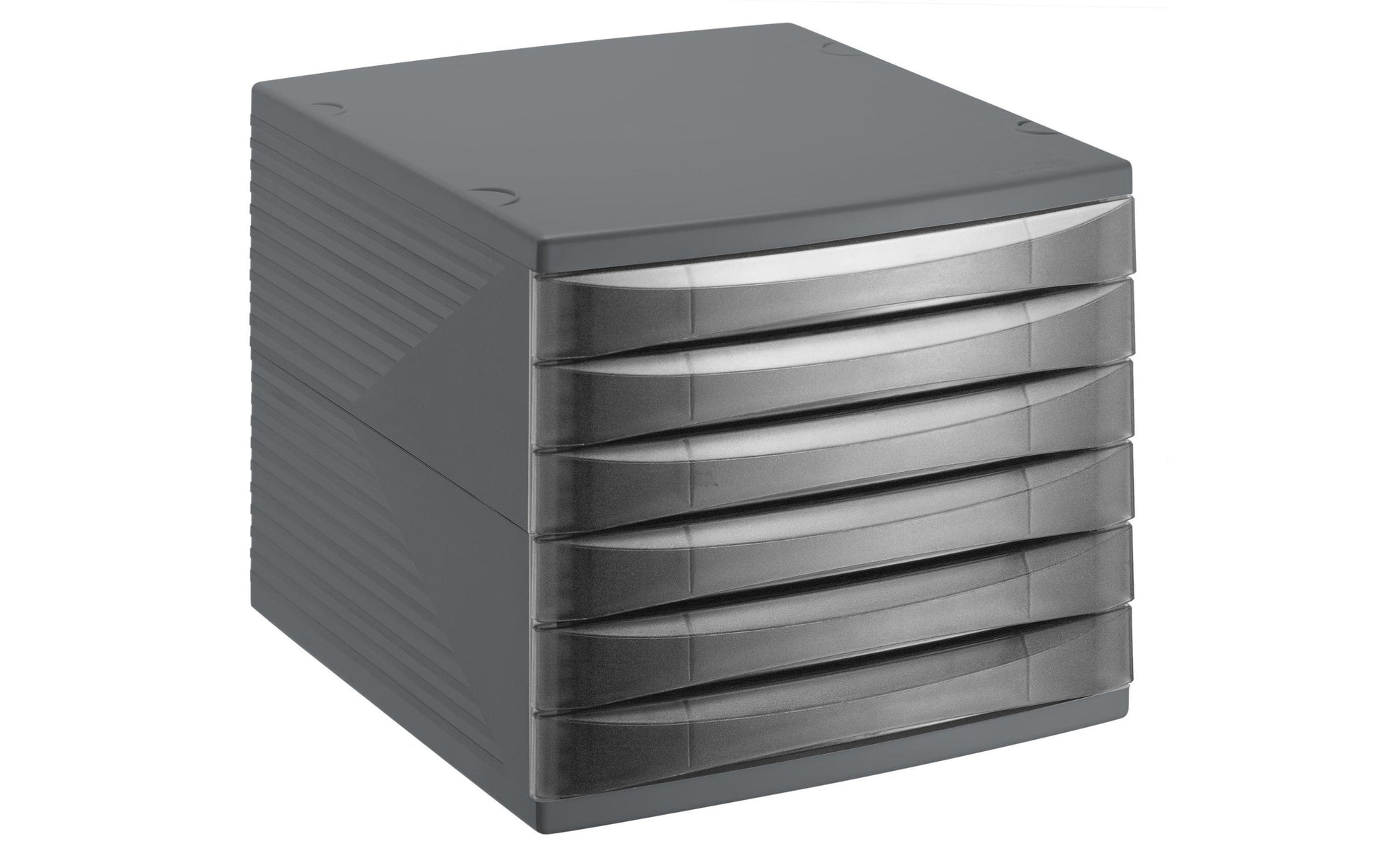 Rotho Bürobox 6 Schübe geschlossen Quadra – 36,5 cm, Anthrazit