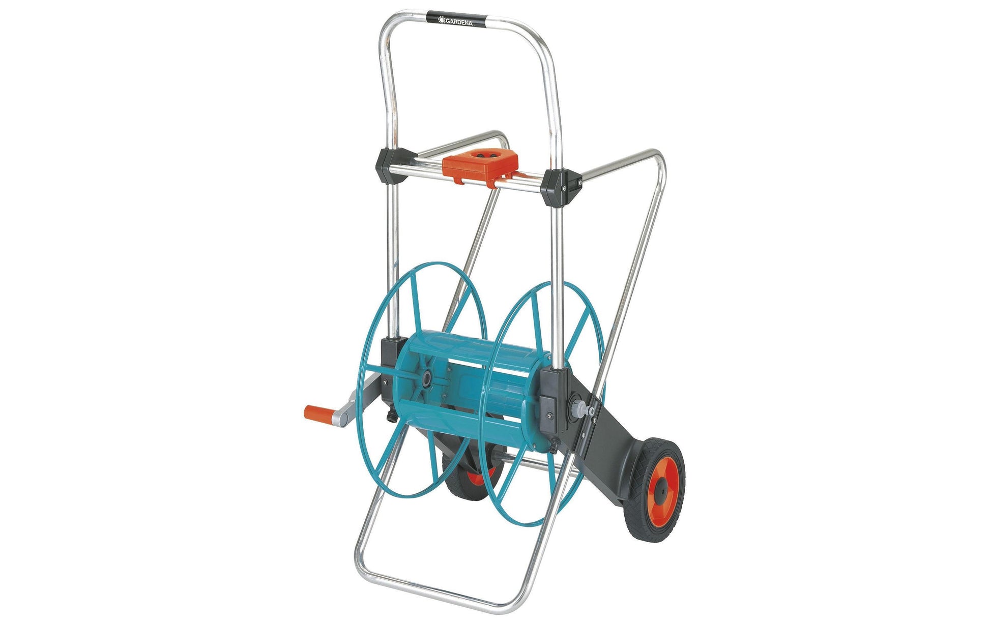 Gardena Schlauchwagen 100 m – schwarz/blau/orange/silber, Stahl