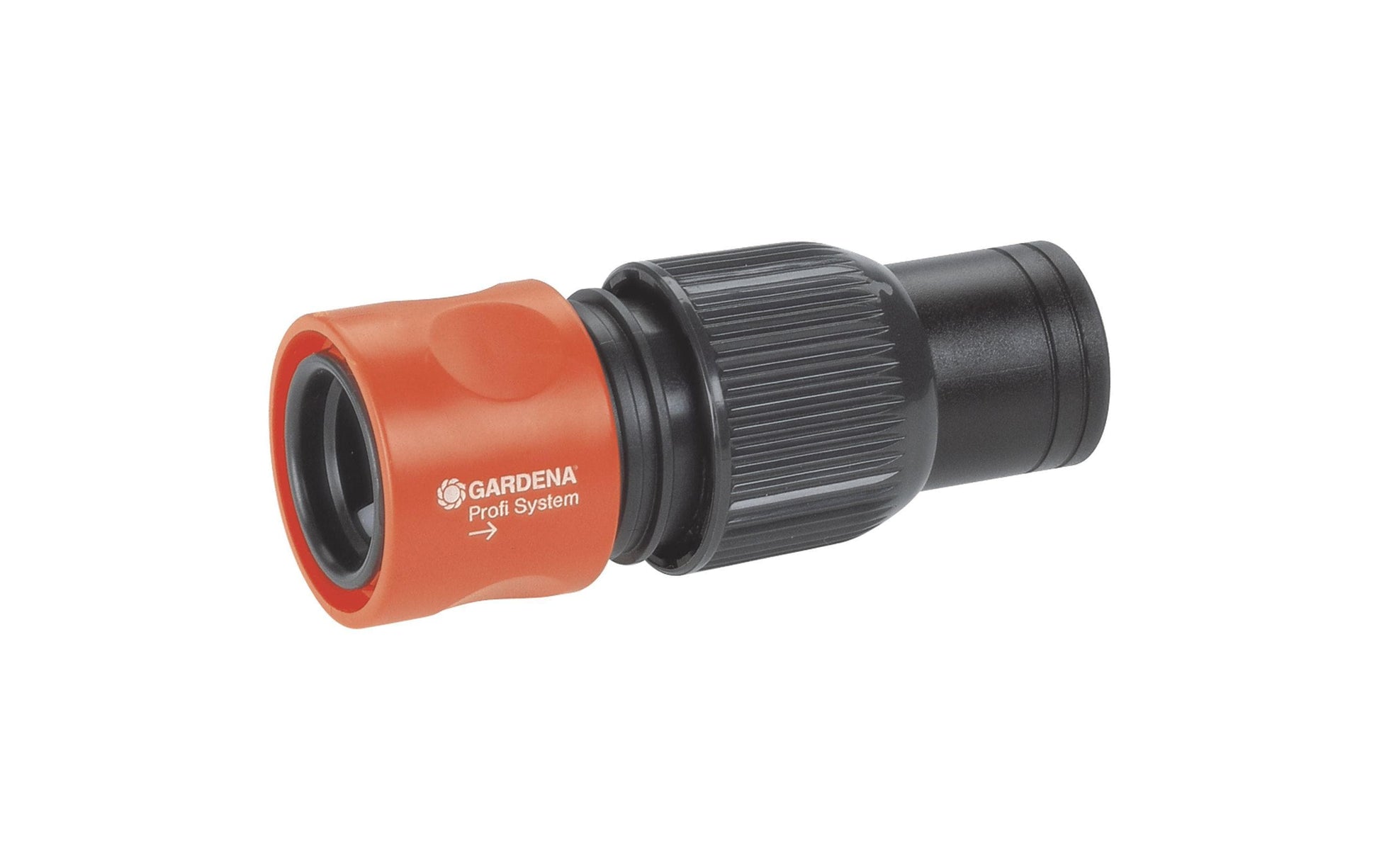 Gardena Hahnstück – Kunststoff, Schwarz/Orange, 2 Ausgänge, für Wasserhahn mit 21 mm (1/2")-Gewinde