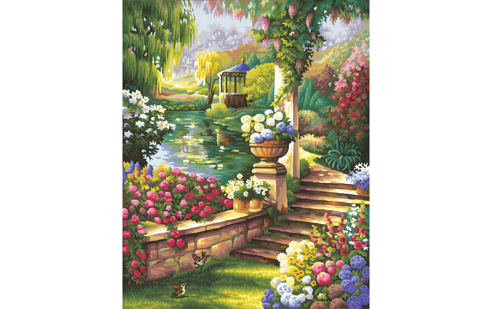 Schipper Malen-nach-Zahlen-Set – Gartenparadies – 40 × 50 cm – ab 8 Jahren