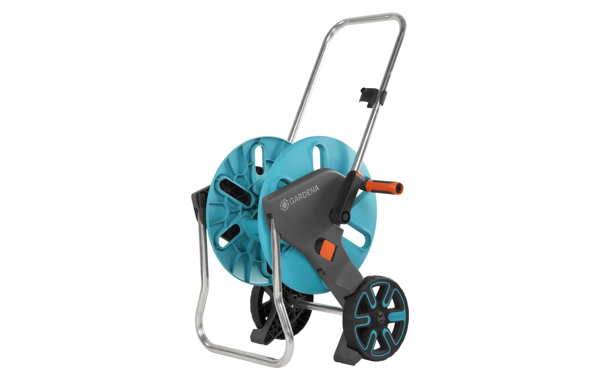 Gardena AquaRoll M Schlauchwagen – 60 m, mit 2 Rädern, schwarz/türkis, Kunststoff