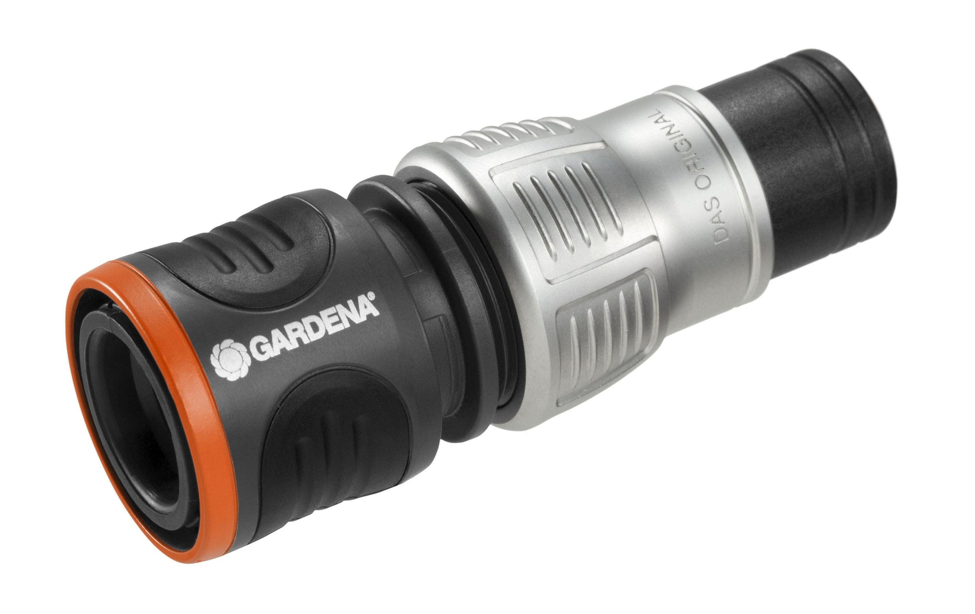 Gardena Kupplung Premium Wasserstopp – 1/2"–5/8", 13,15 mm Schlauch, Metall/Kunststoff, schwarz/metallisch
