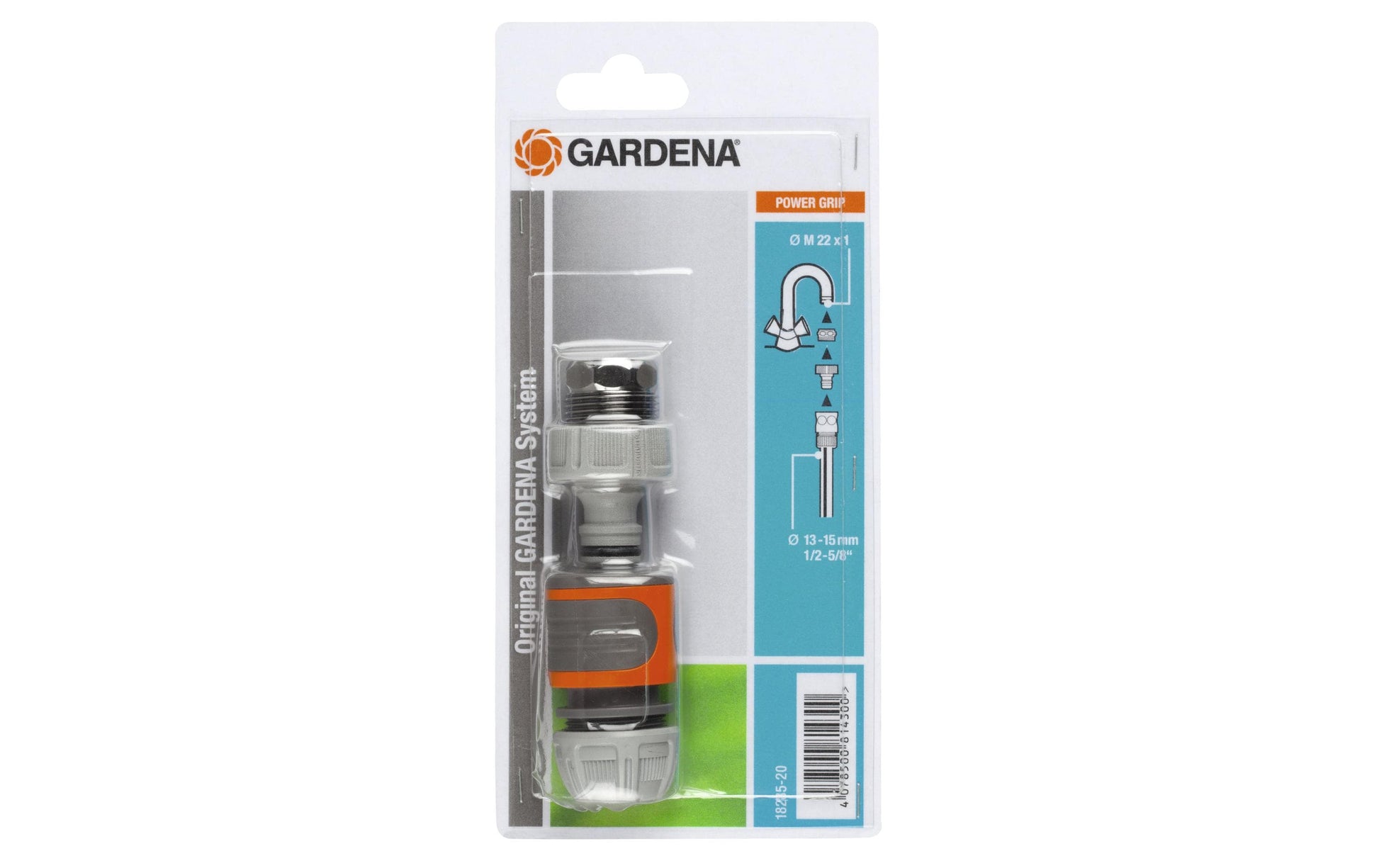 Gardena Schnellanschluss-Satz – 3/4", Kunststoff, Grau/Orange, für Schlauchanfang