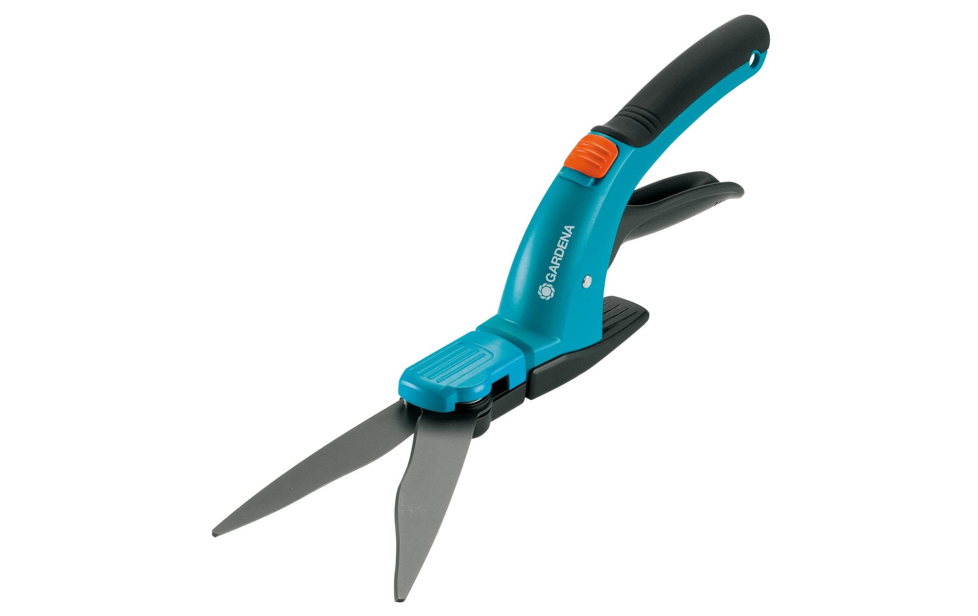 Gardena Comfort – Grasschere, horizontale Klingen, Kurzgriff, weicher Haltegriff