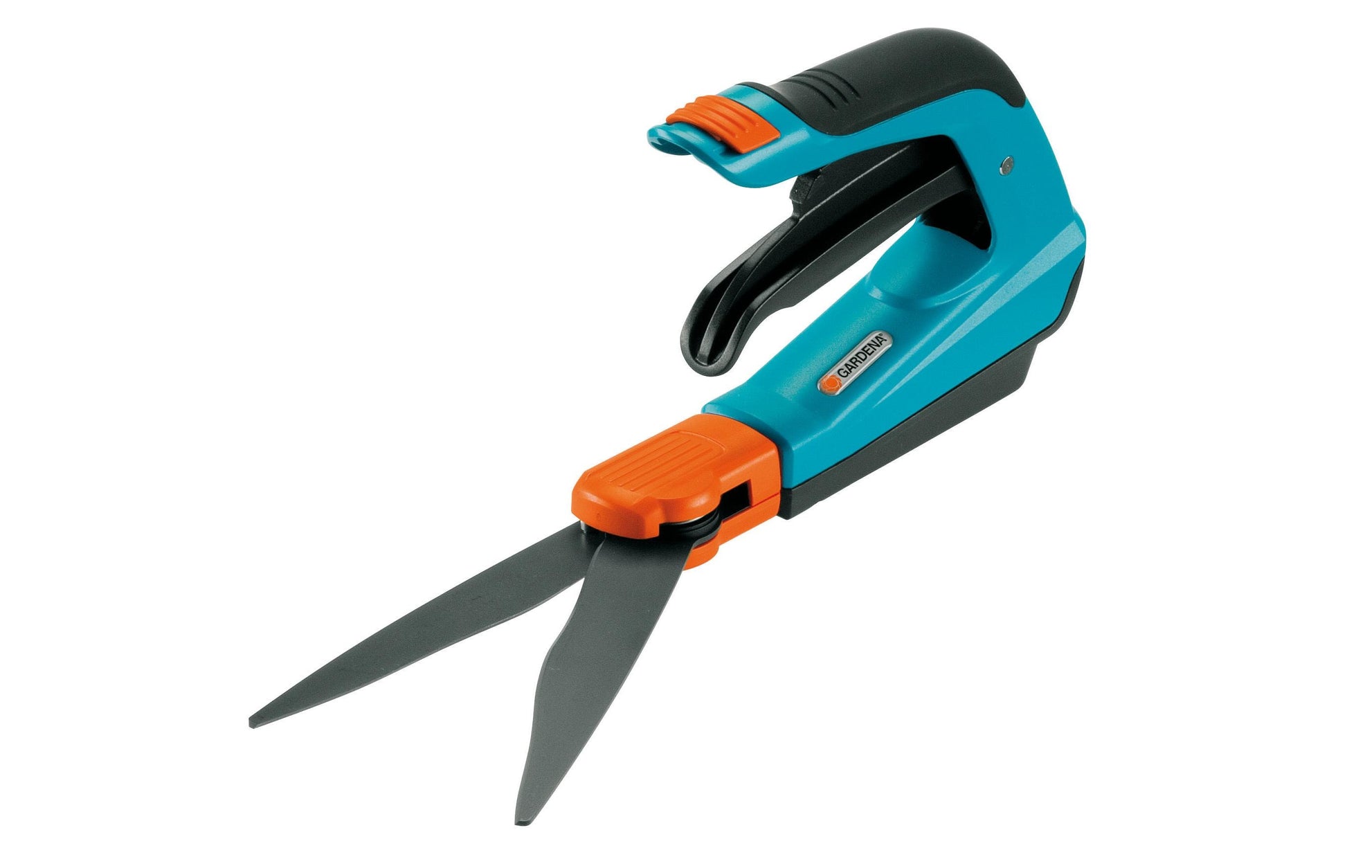 Gardena Comfort – Grasschere, horizontale Klingen, drehbar, schwarz, blau