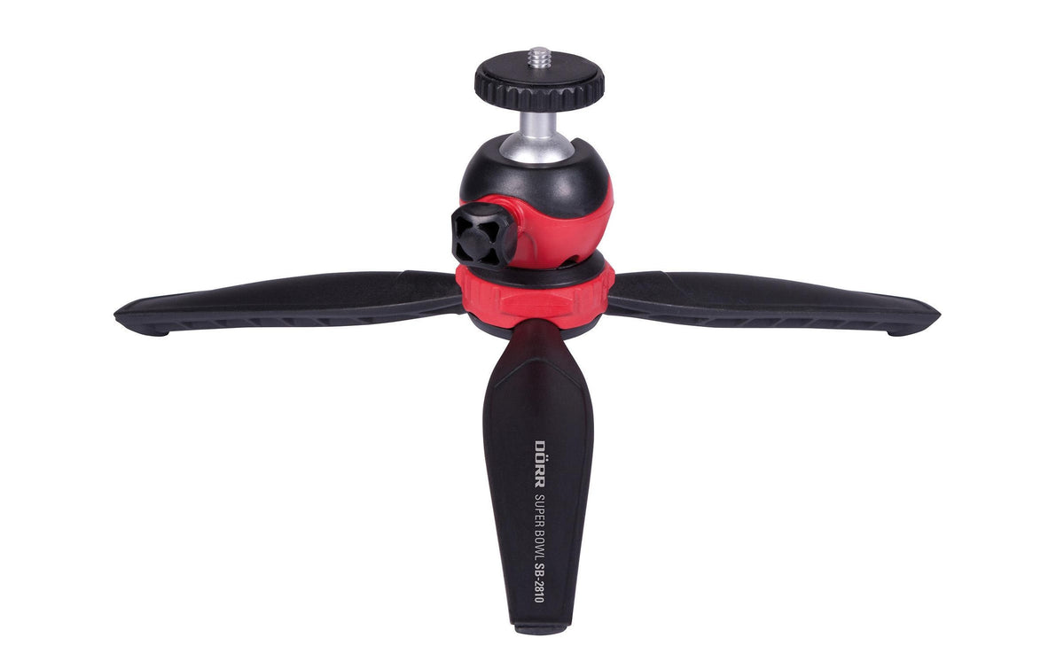 Dörr SB-2810 Super Bowl Tischstativ – Kugelkopf, 2 kg, Höhe 10,5–14 cm, 1/4" – Schwarz