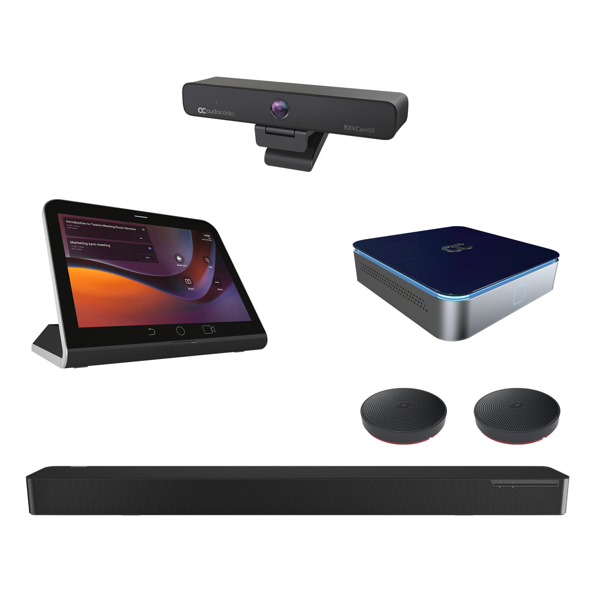 AudioCodes RXV200-B40 – 4K Ultra HD Videokonferenzsystem, für 16 Personen, 10× Digitalzoom, Schwarz