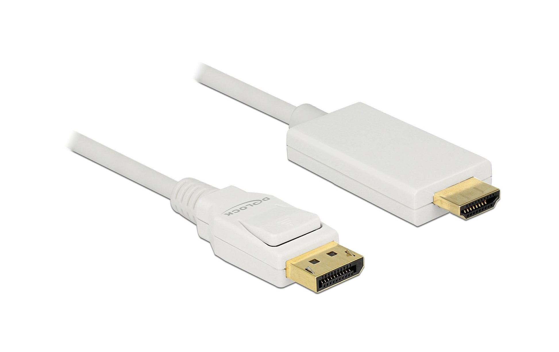 DeLOCK DisplayPort auf HDMI Kabel DP 1.2 4K 30 Hz – 2 m – Weiss