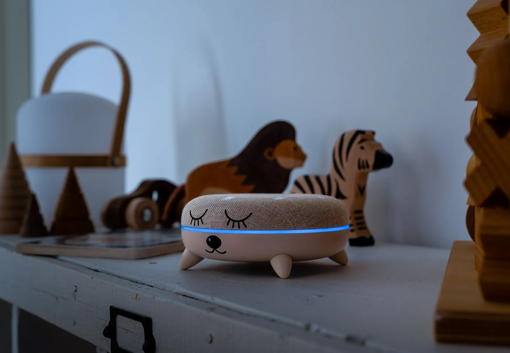 Terraillon Zen Box Kids Musikspielzeug – Weissrauschen-Generator, 7 Melodien, Bluetooth, USB-C – Grau/Beige