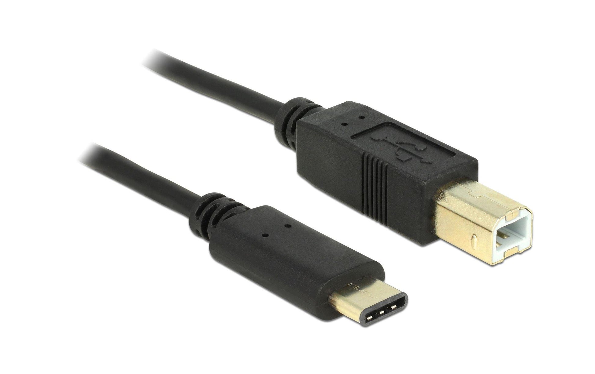 DeLOCK USB-C auf USB-B Kabel – USB 2.0 (480 Mbit/s) – 0,5 m – Schwarz
