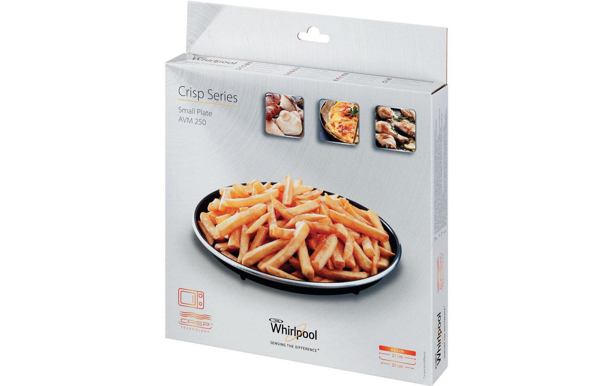 Whirlpool Wpro – Backofen-/Mikrowellen-Zubehör Crispplatte AVM250 – Ø 25 cm, für Mikrowellen, Metall, Schwarz