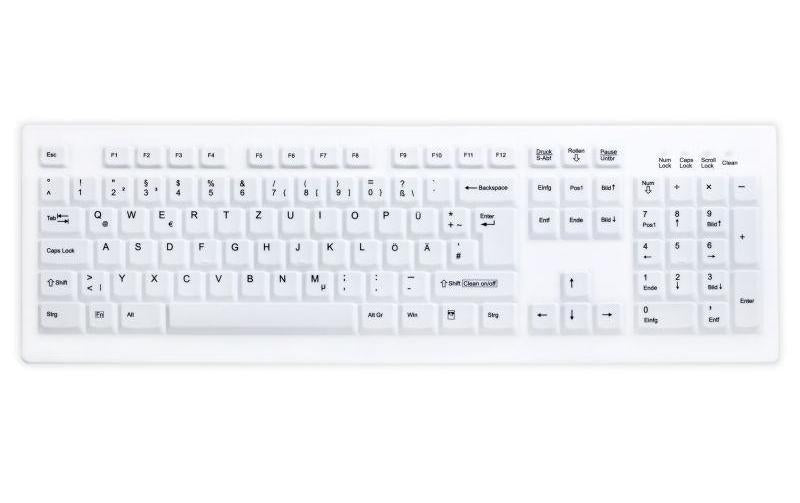 Active Key AK-C8100 – Tastatur, QWERTZ (CH), Fullsize (100%), Membran, 2,4 GHz, Weiss