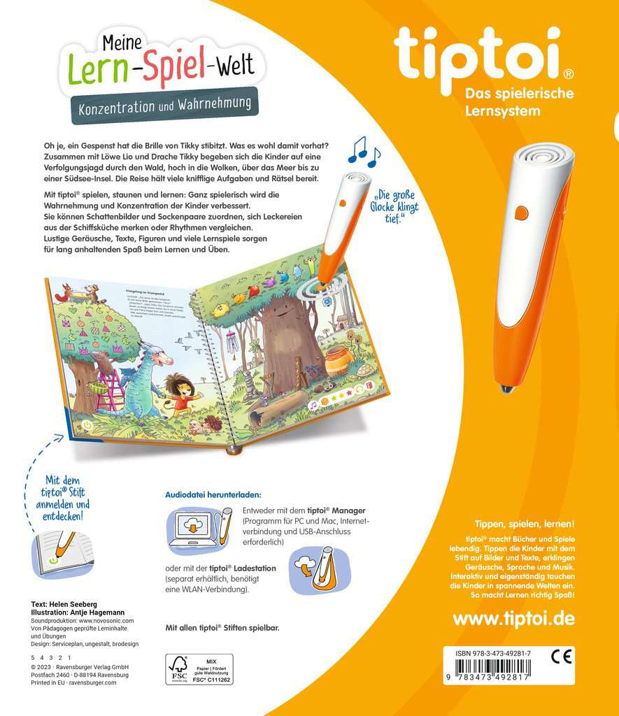 Ravensburger Lernbuch – tiptoi: Meine Lern-Spiel-Welt, 16 Seiten, Deutsch, ab 4 Jahren