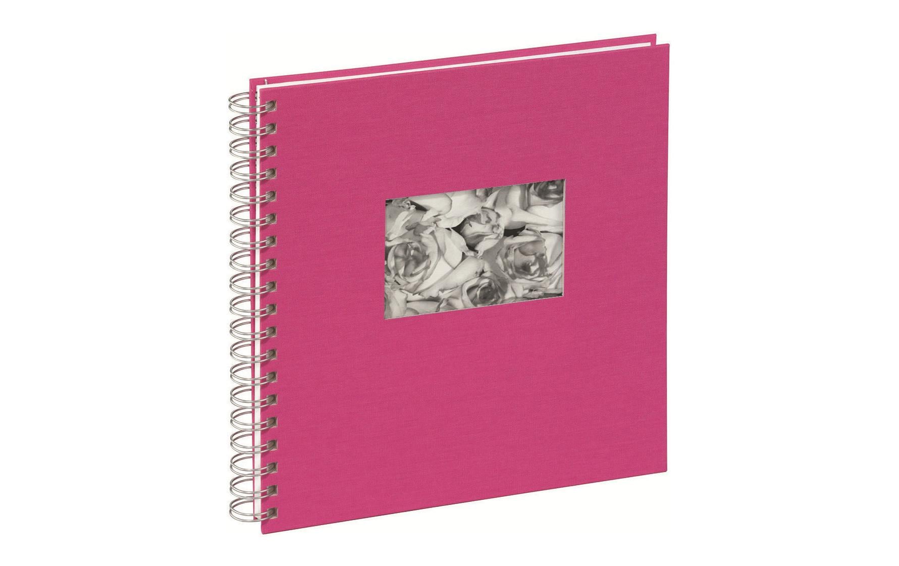 Pagna Fotobuch, Spiralbindung, 50 Seiten, 25 × 25,5 cm, Karton, Rosa, Frontseite wechselbar