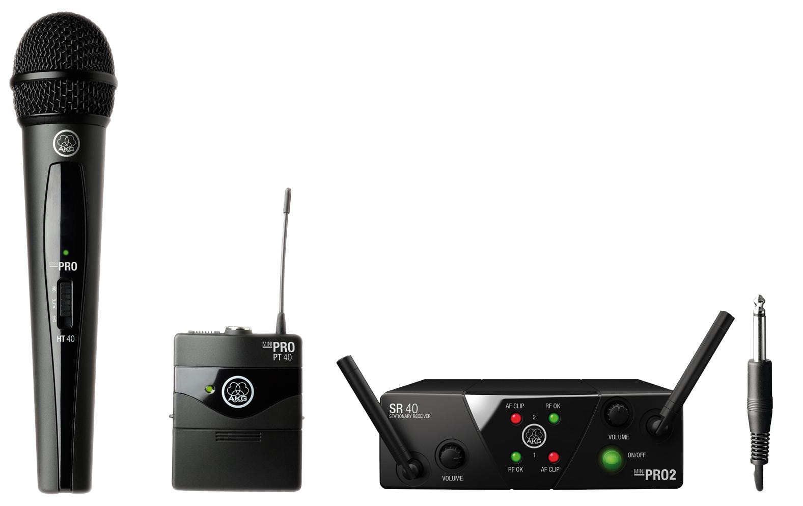 AKG WMS40 Mini Dual – Streaming-/Mikrofon-Kit – 6,35 mm Klinke, Kabellos, Niere