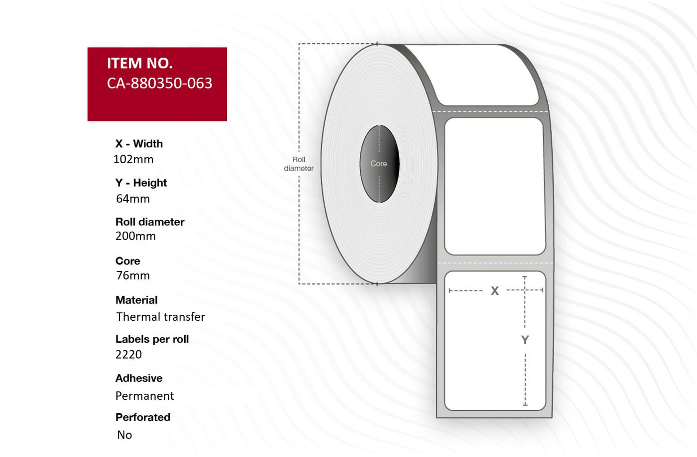 Capture Drucketiketten, 102 mm × 64 mm, Polyester, permanent, 4 Rollen (2 220 Etiketten/Rolle)