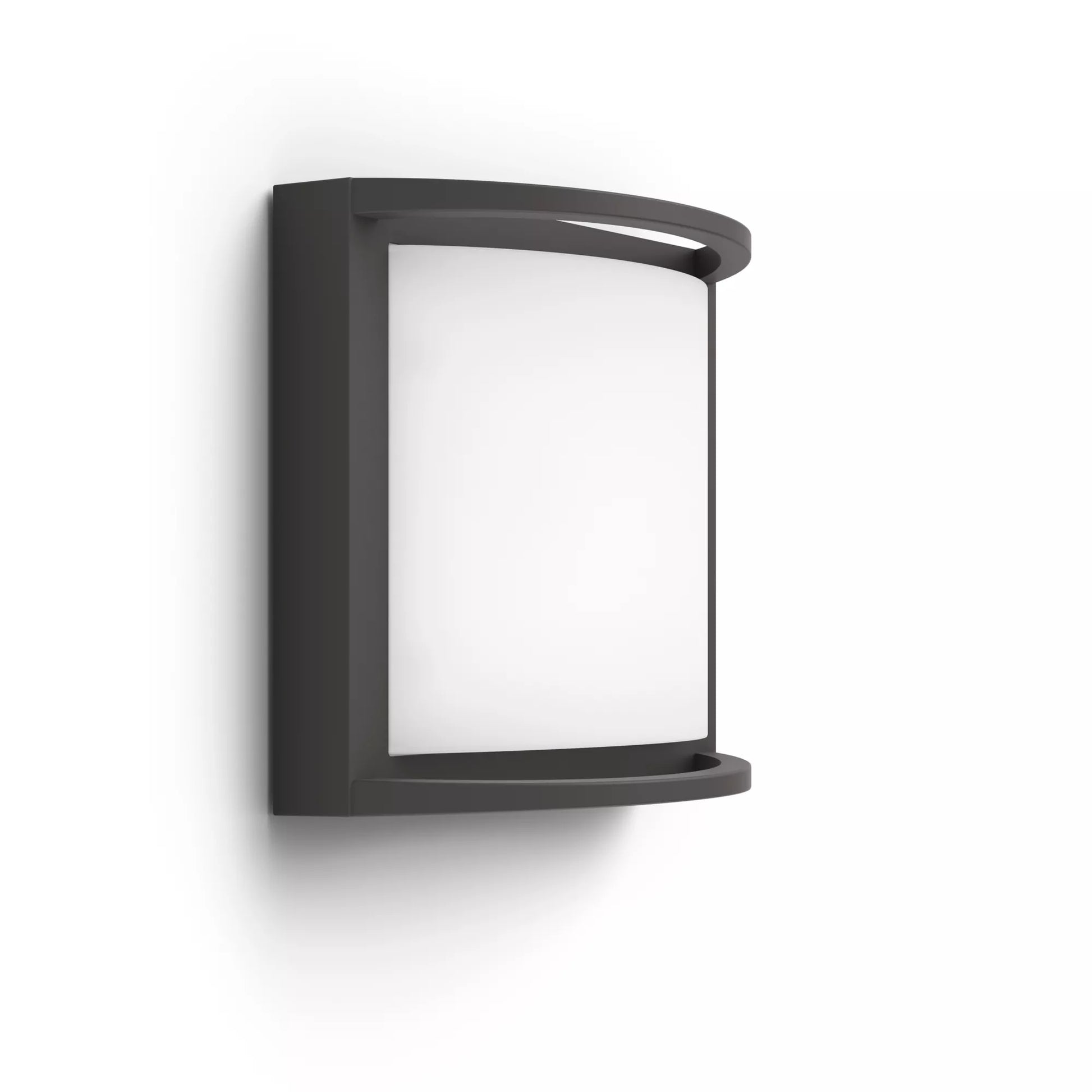 Philips by Signify Philips Aussenwandleuchte – 800 lm, 3,8 W – Warmweiss, 2700 K – IP44 – Netzbetrieb – Anthrazit – Aluminium