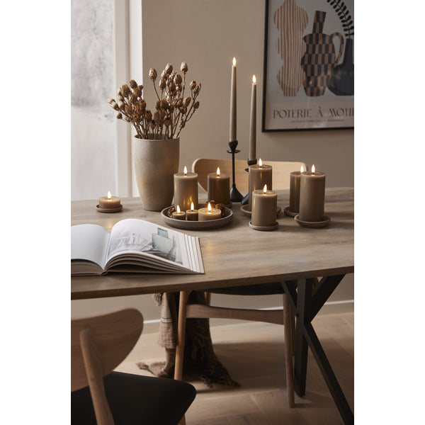 Star Trading LED-Teelicht Flow – CR2032 (2×, inkl.), Timer, IP20 – Braun