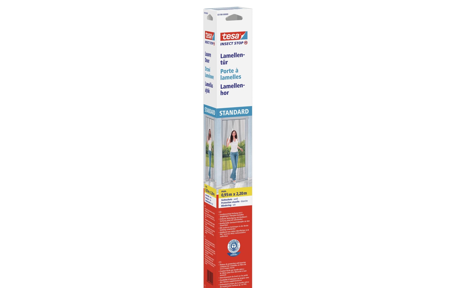 Tesa Insect Stop Fliegengitter Tür – 95 × 220 cm – weiss – für Türen