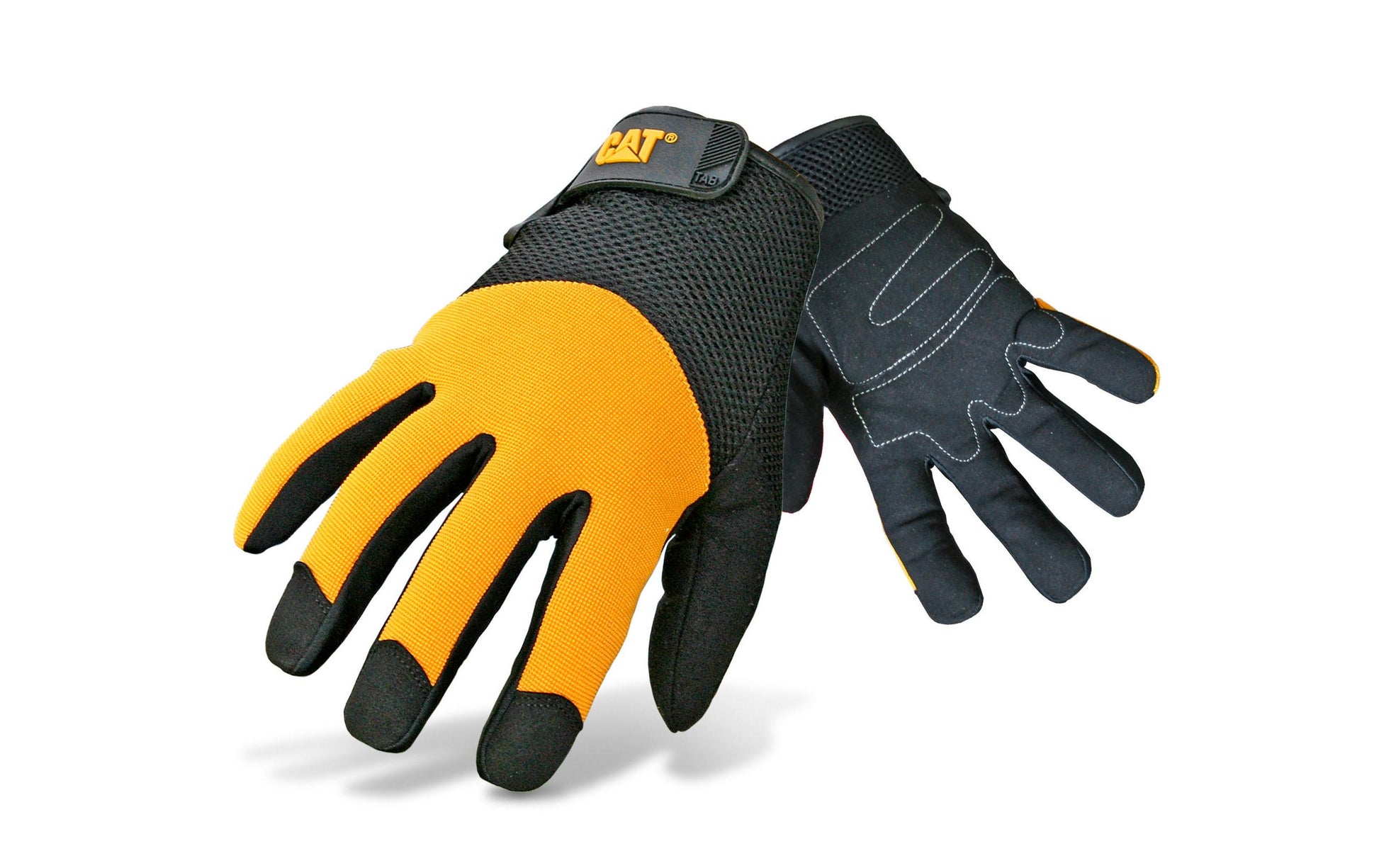 CAT Arbeitshandschuhe – M, 1 Paar – Kunstleder, EN 388:2122, Schwarz/Orange
