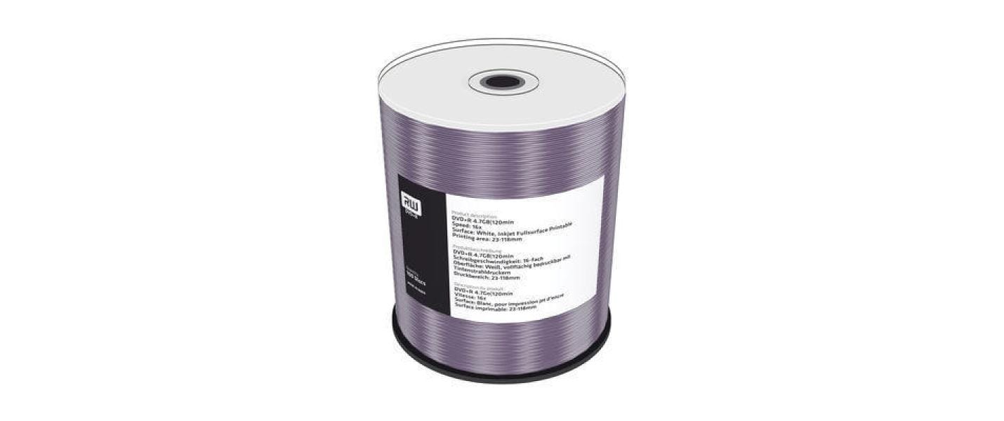 MediaRange DVD+R 4,7 GB – 16×, bedruckbar, 100er Spindel