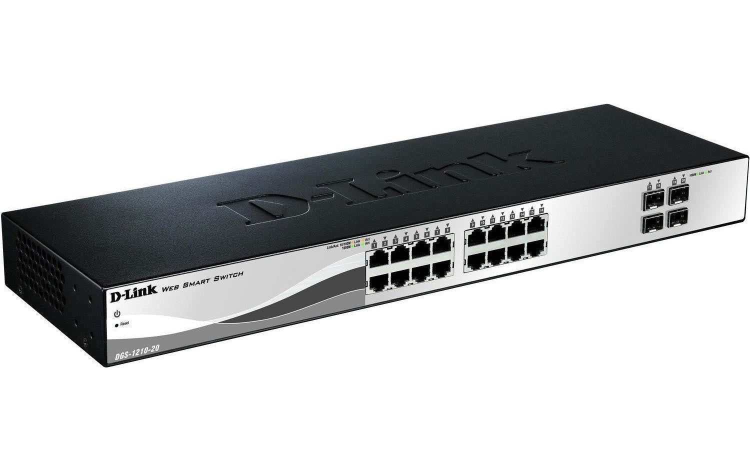 D-Link DGS-1210-20/E – Managed L2 Switch – 16× 1G, 4× SFP, 1U