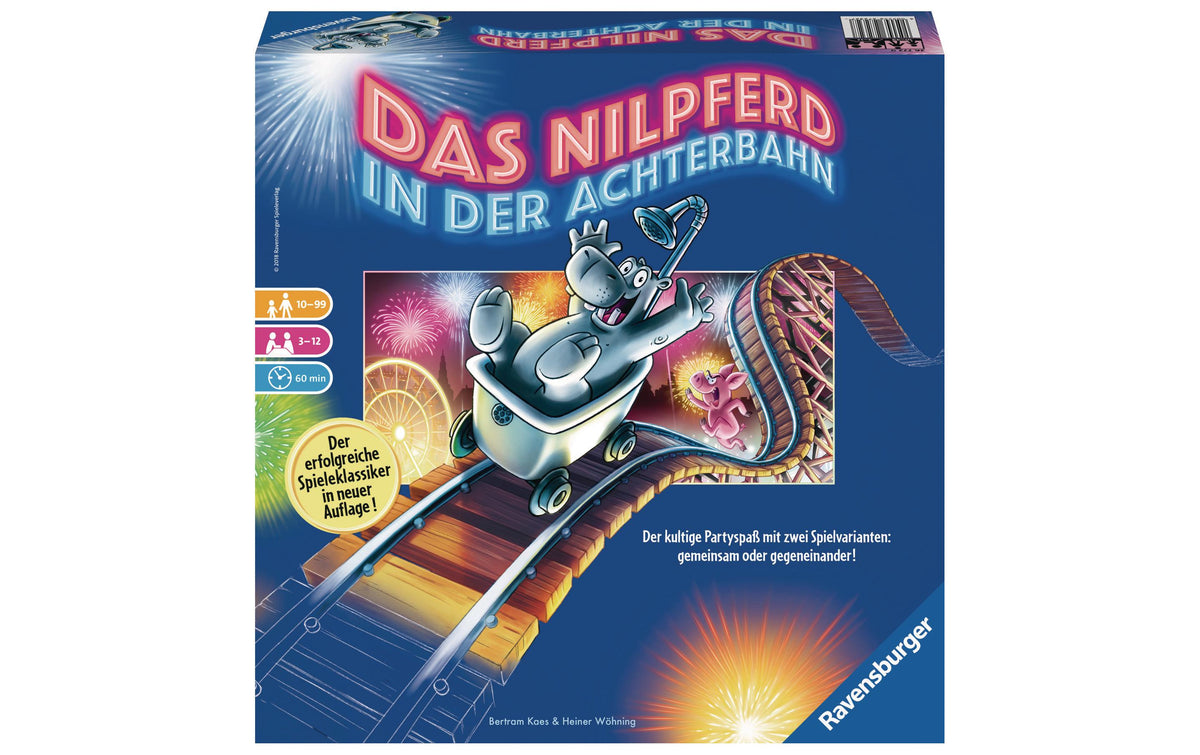 Ravensburger Nilpferd in der Achterbahn – Partyspiel, 3–12 Spieler, ab 10 J., 60 min, DE