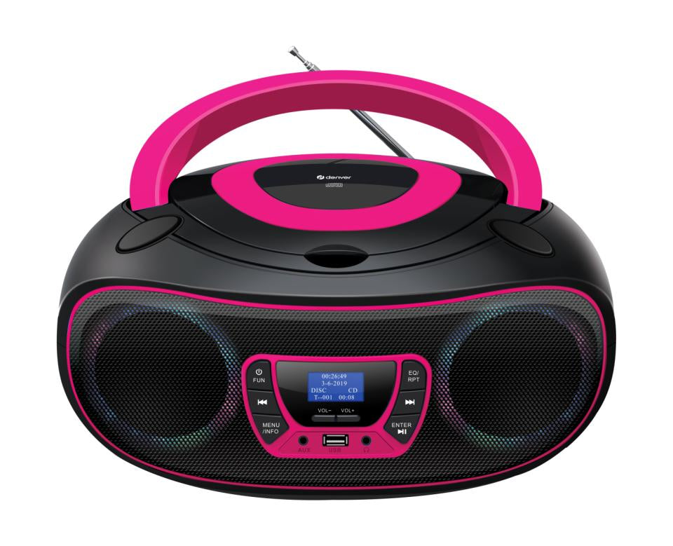 Denver TDB-212 – CD-Boombox, DAB+/UKW, Bluetooth – Rosa