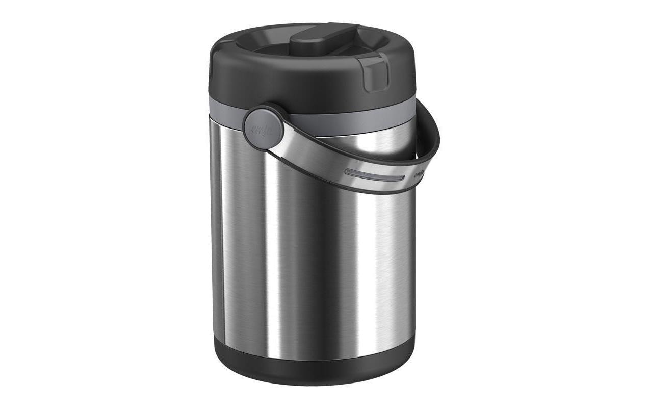 Emsa Thermo-Lunchbehälter – 1,7 l – isoliert, 2 Einsätze (300 & 700 ml) – schwarz – Ø 15 cm × 22,3 cm