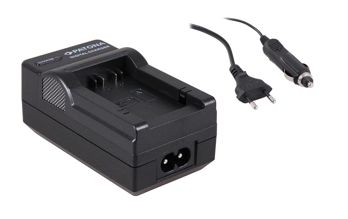 PATONA 2-in-1 Akkuladegerät DMW-BMB9 – 1-fach, AC + KFZ – für Panasonic BP-DC9, BP-DC9E, DC-9 und andere