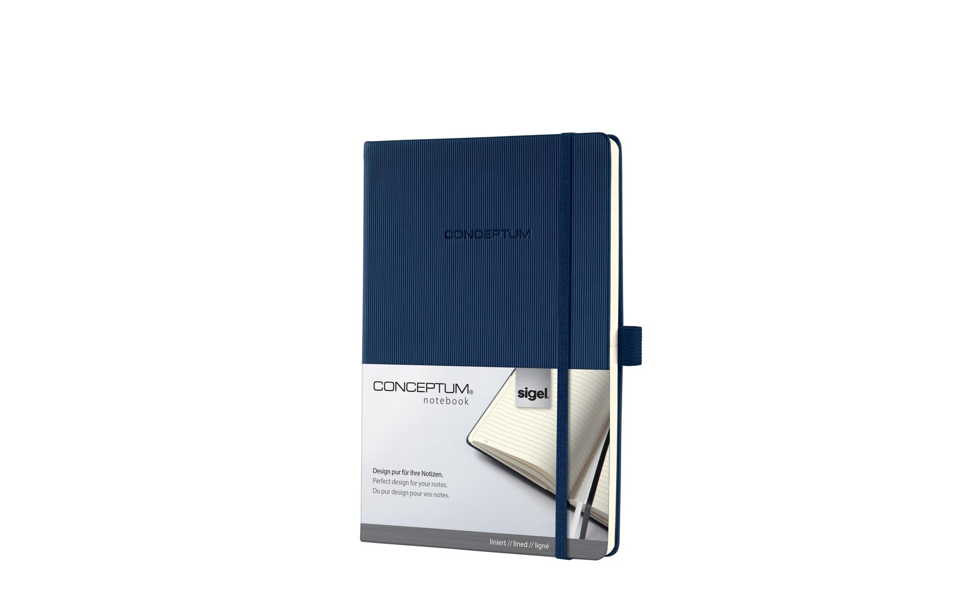 Sigel Conceptum Notizbuch, A5, liniert, Hardcover, 194 Seiten, 80 g/m² – Blau