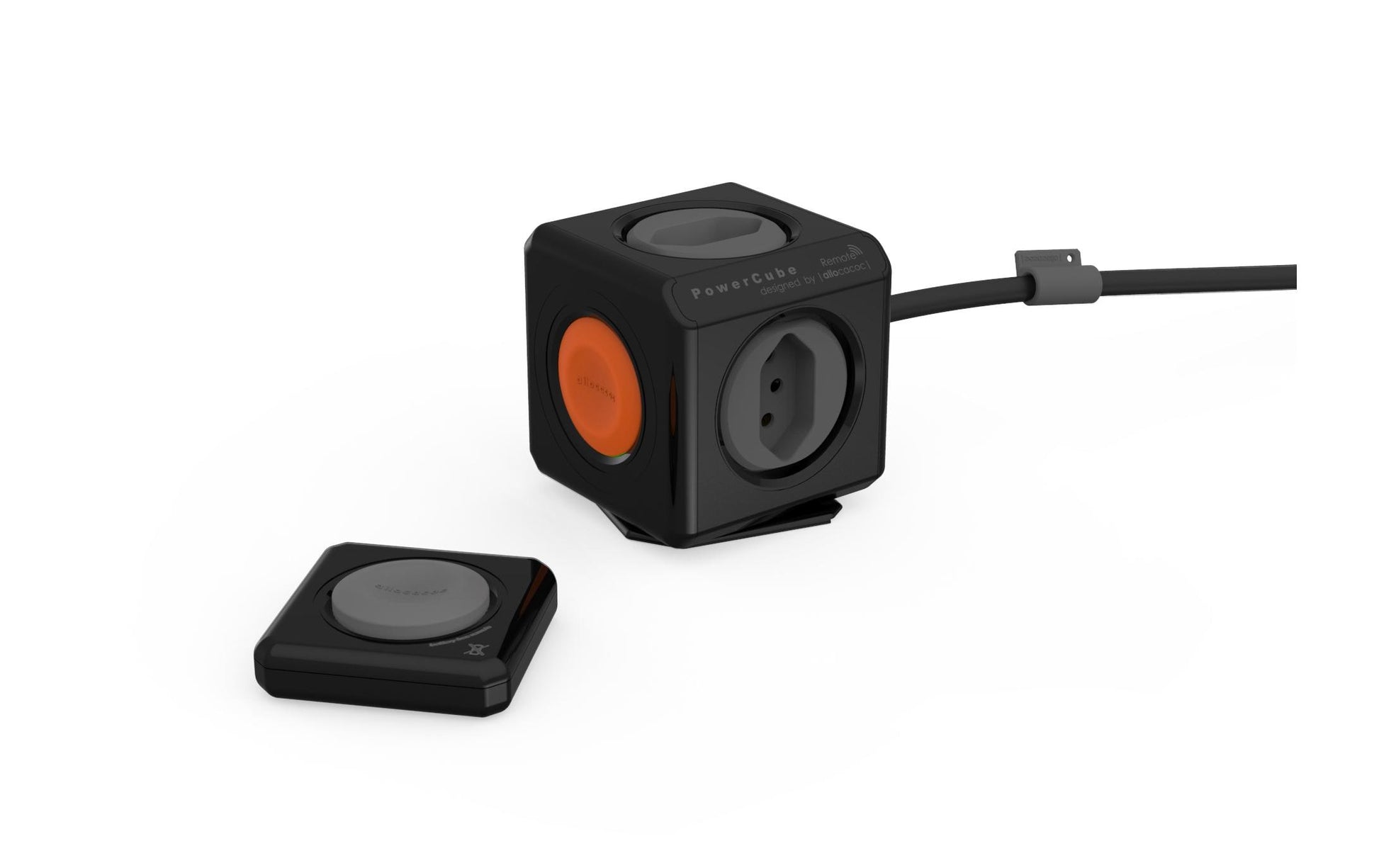 Allocacoc PowerCube Extended remote – Tischsteckdosenleiste, 4× T13, mit Funk-Schalter, 1,5 m, Stecker T12