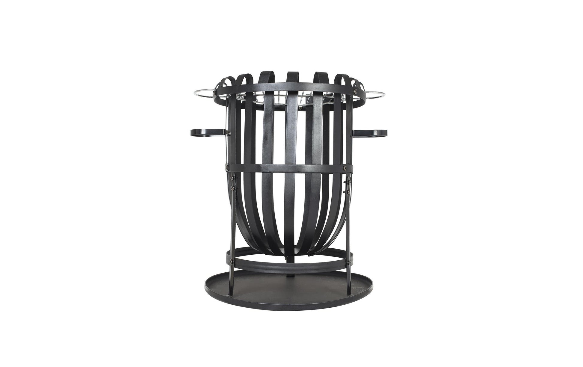 La Hacienda Feuerkorb – Ø 50 cm, H 56 cm, mit Ascheauffangbehälter, Schwarz, Stahl