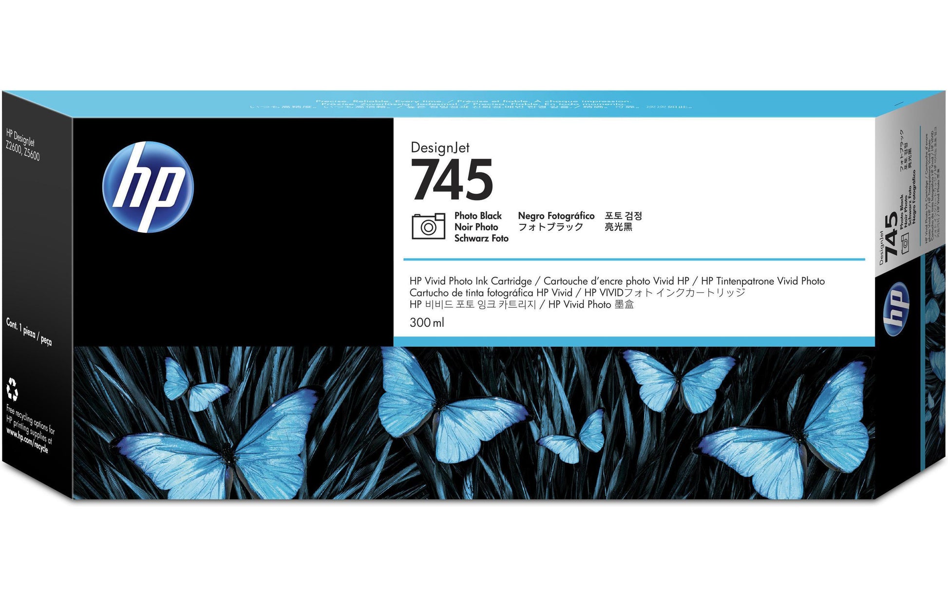 HP Tintenpatrone 745XL, Schwarz, 300 ml – für Tintenstrahldrucker/Multifunktionsgeräte