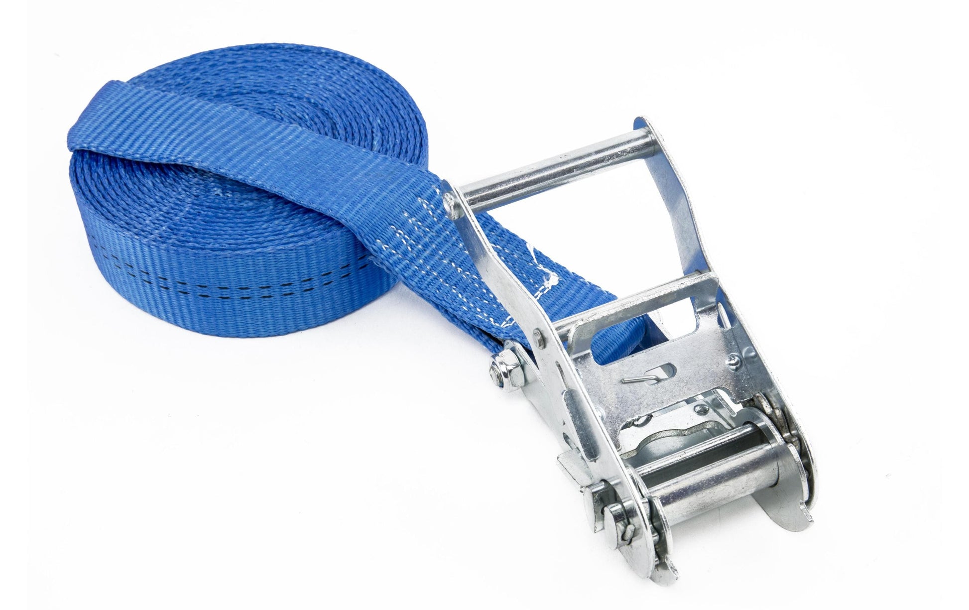 Zurrfix Schlaufenband 8'000 × 35 mm, mit Schnalle und Ratsche, blau, für Personenwagen