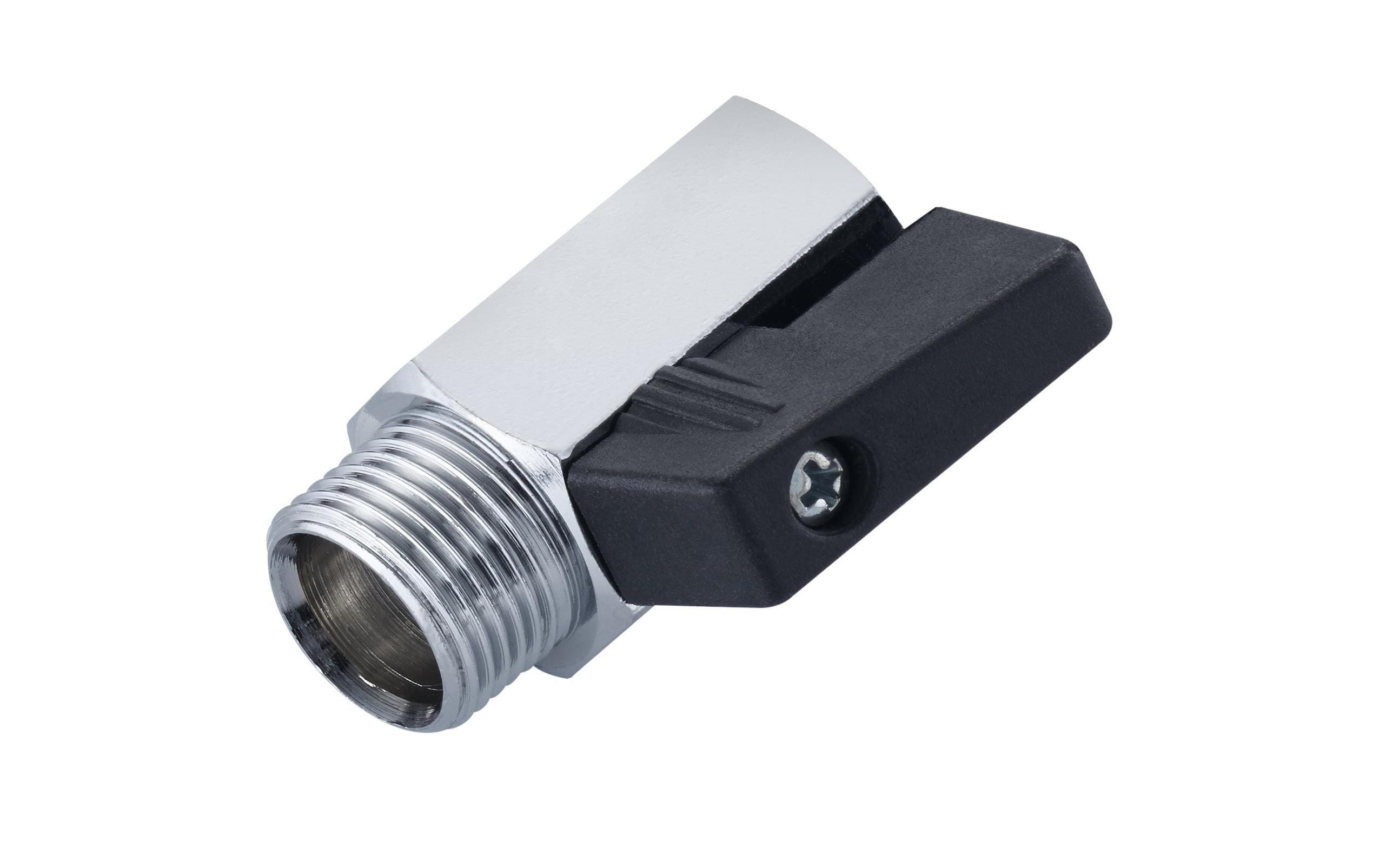 Mateu Mini-Kugelhahn – Anschluss 3/8, Messing, verchromt, für Armatur