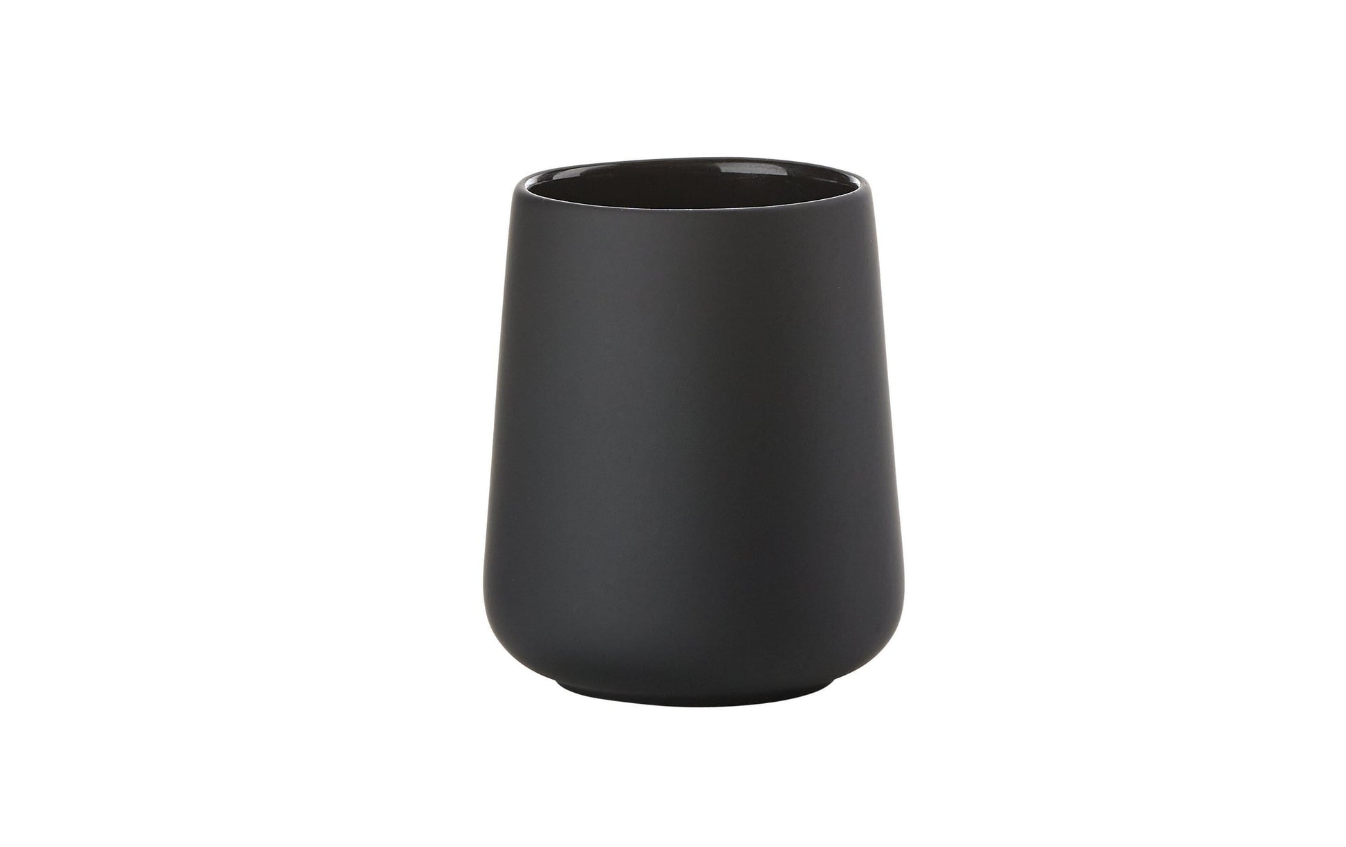 Zone Denmark Zahnbürstenhalter Nova One – Steingut (Soft-Touch-Oberfläche), Ø8×10 cm, Schwarz