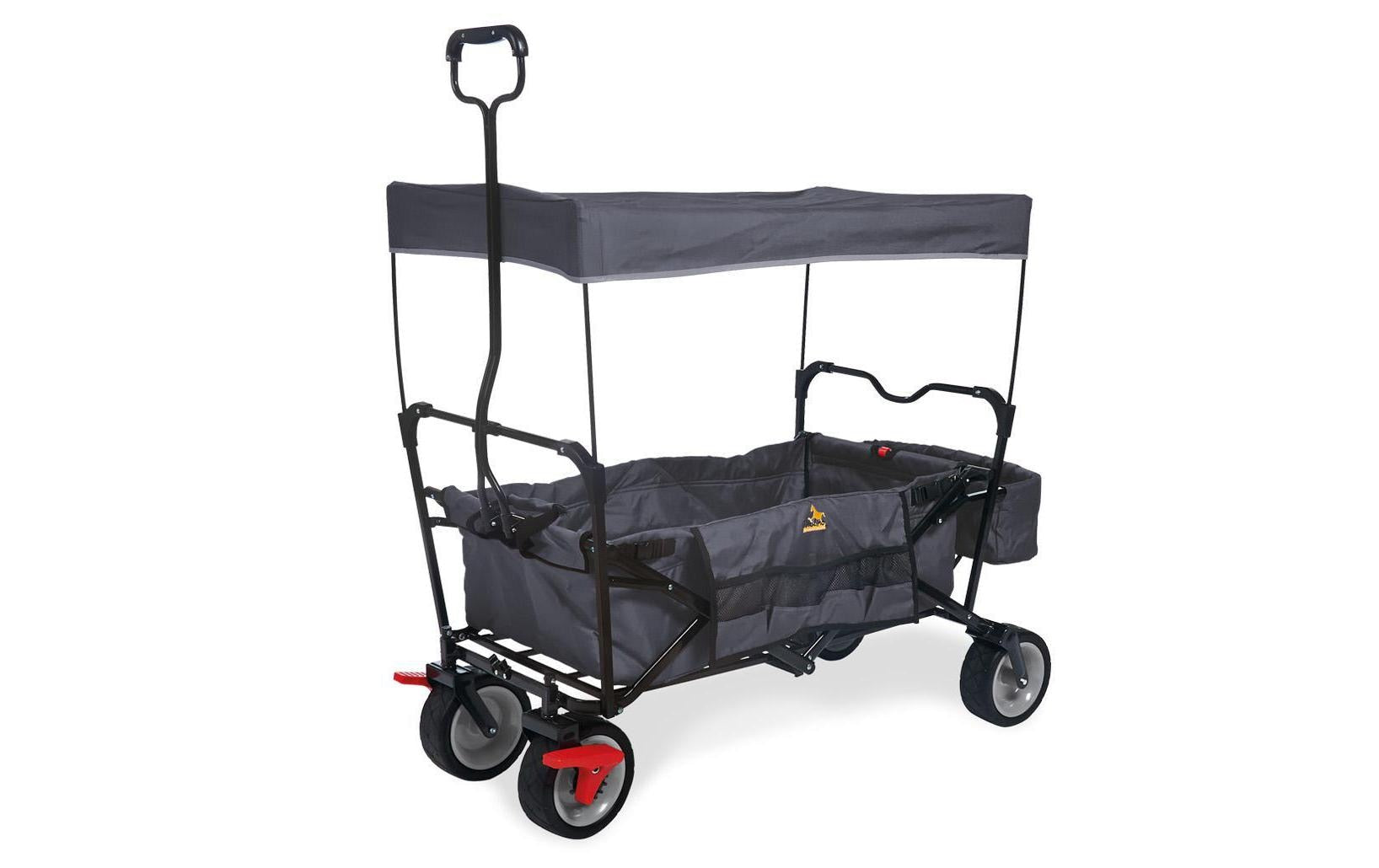 Pinolino Kinderträume Klappbollerwagen – mit Bremse, Sonnendach – bis 70 kg, 590×670×1240 mm – Anthrazit