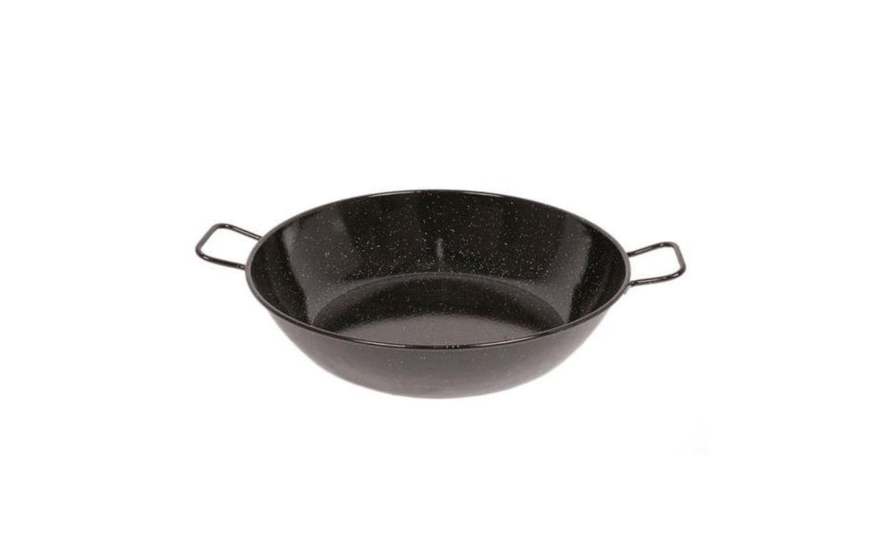 Garcima Fonduepfanne Paellero – Ø 36 cm, Stahl, Emaille, für Garcima Ringbrenner, Schwarz