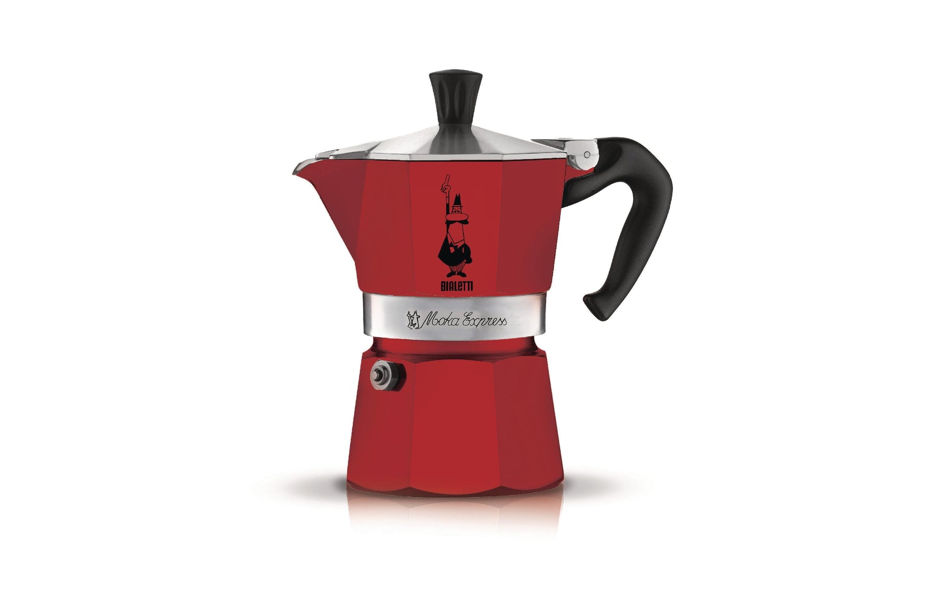 Bialetti Moka Express French Press / Kaffeebereiter – 0,2 l, 3 Tassen, Aluminium, rot