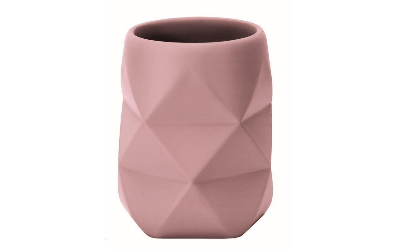 Kleine Wolke Zahnbürstenhalter Crackle – 8×10 cm, Polyresin, Rosa